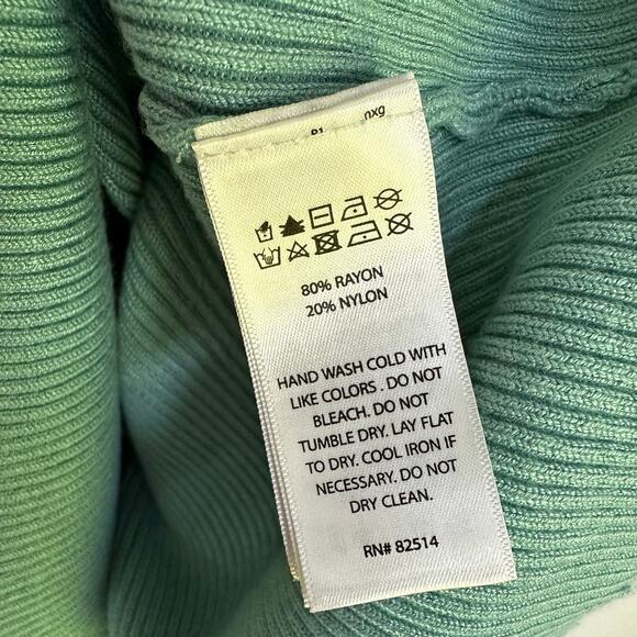 House of Harlow Sculpt Knit Teal Blue Ribbed Cropped Stretchy Tank Top Large - Picture 5 of 5